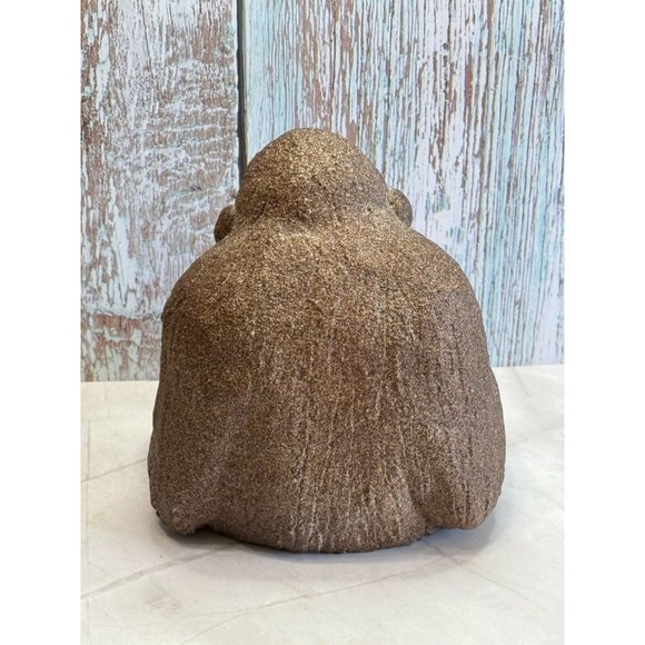 Vintage Lou Rankin Gorilla Concrete Art Sulpture Soulful Glass Eyes Signed 1985 - Picture 6 of 8